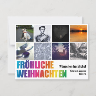 Rainbow Christmas Postcard Postkarte