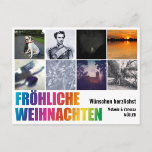 Rainbow Christmas Postcard Postkarte