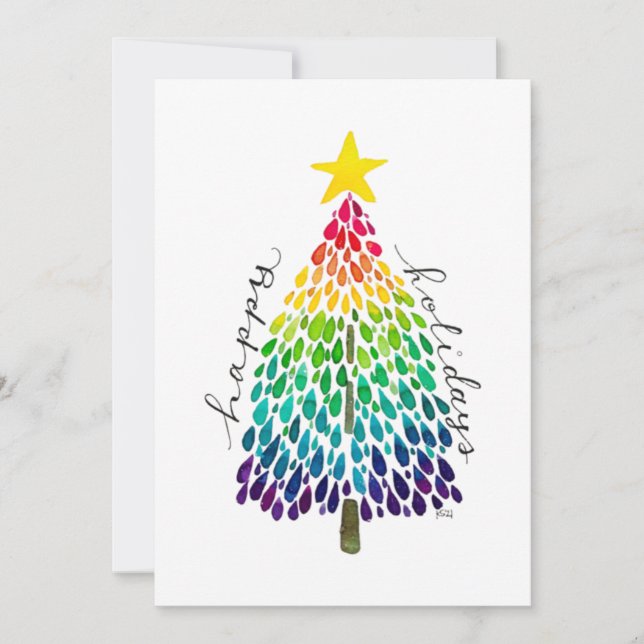 Rainbow Christmas Tree Card (Vorderseite)