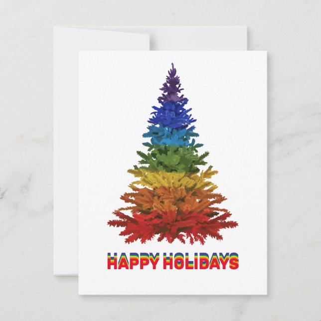 Rainbow Christmas Tree Karte (Vorderseite)