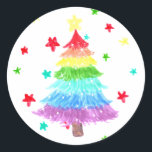 Rainbow Christmas Tree LGBT Pride Stickers<br><div class="desc">Rainbow Christmas Tree LGBT Pride Stickers</div>