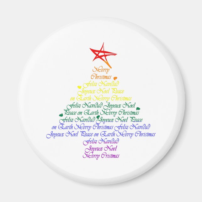 Rainbow Christmas Tree Magnet (Vorne)