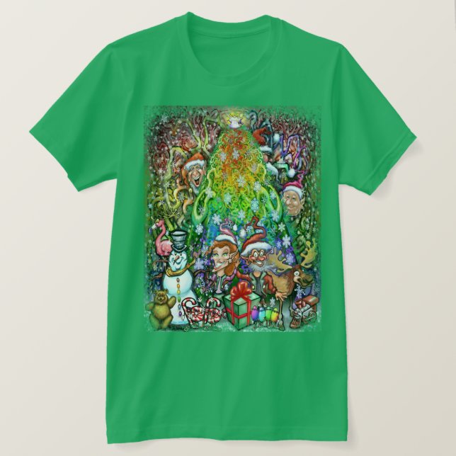 Rainbow Christmas Tree mit Trimmings T - Shirt (Design vorne)