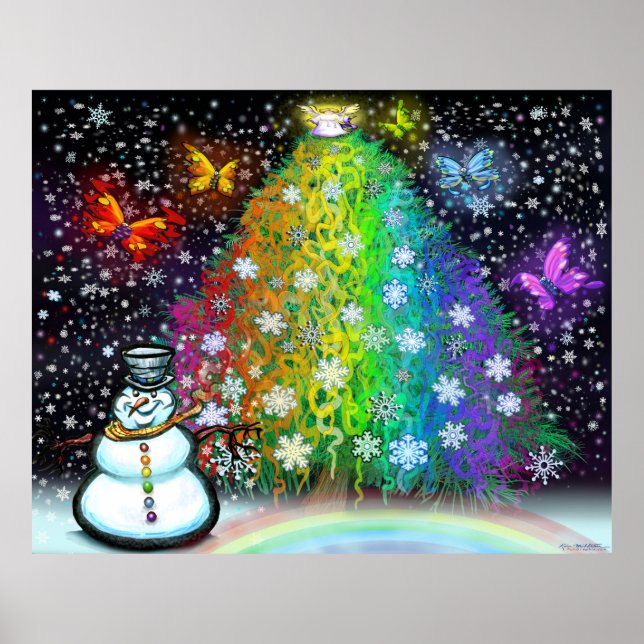 Rainbow Christmas Tree Poster (Vorne)