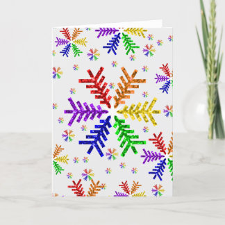 Rainbow Christmas Tree Snowflake Holiday Card Feiertagskarte