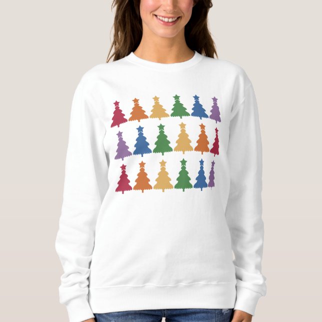 Rainbow Christmas Tree Sweatshirt (Vorderseite)