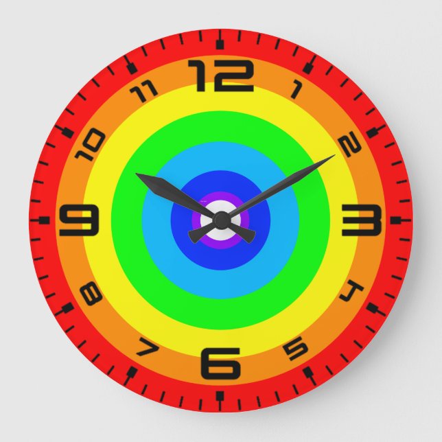 Rainbow Circle Design-40686 Große Wanduhr (Vorderseite)
