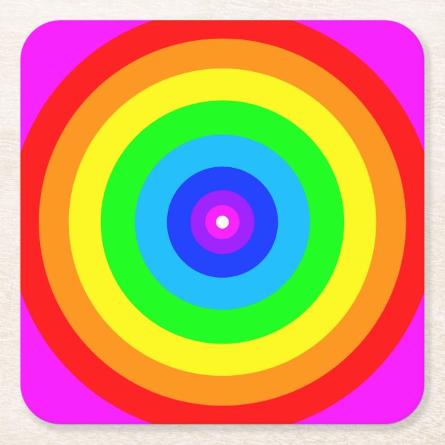 Rainbow Circle Design-40686 Rechteckiger Pappuntersetzer (Vorderseite)