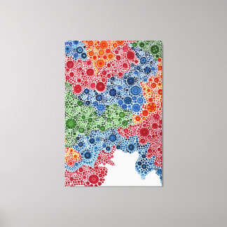 Rainbow Circle Dot Painting Landscape Print Leinwanddruck
