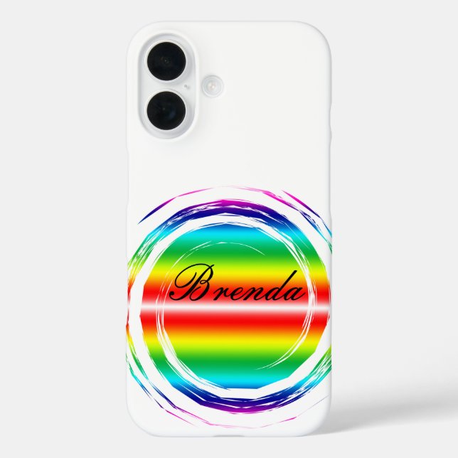 Rainbow Circle Sun Name Plate Case-Mate iPhone Hülle (Rückseite)
