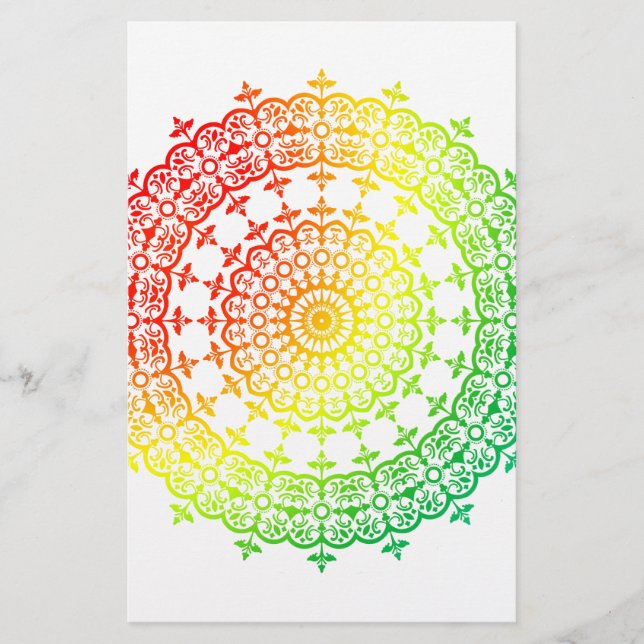 Rainbow Circles Briefpapier (Vorderseite)