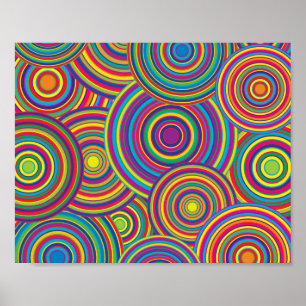 Rainbow Circles-Muster Poster