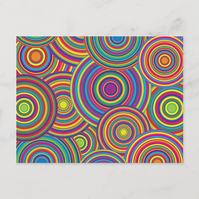 Rainbow Circles-Muster Postkarte (Vorderseite)