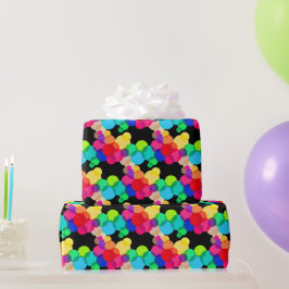 Rainbow Circles on Black Geschenkpapier