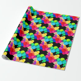 Rainbow Circles on Black Geschenkpapier