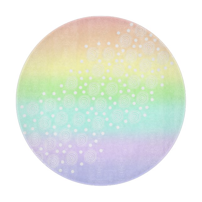 Rainbow Circles Pastel Schneidebrett (Vorderseite)