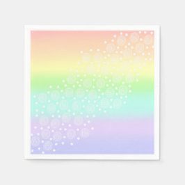 Rainbow Circles Pastel Serviette