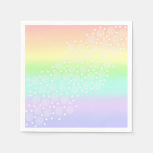 Rainbow Circles Pastel Serviette
