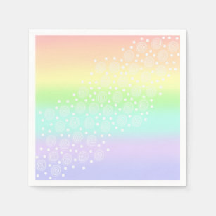 Rainbow Circles Pastel Serviette