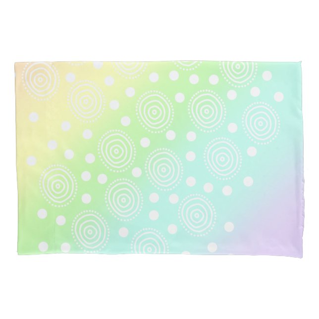 Rainbow Circles Pastell Kissenbezug (Vorderseite)