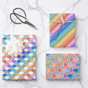 Rainbow Clamshells Wrapping Paper Geschenkpapier Set