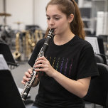 Rainbow Clarinet Design for Musicians T-Shirt<br><div class="desc">Show off your love for music with this vibrant rainbow lineup of clarinets, perfect for musicians, band students, and music teachers. The bold spectrum of colors adds a modern, eye-catching twist to a classic woodwind instrument, making it ideal for everyday use or special music events. A great gift for clarinet...</div>