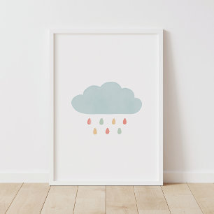 Rainbow Cloud Baby Kinderzimmer Decke Poster