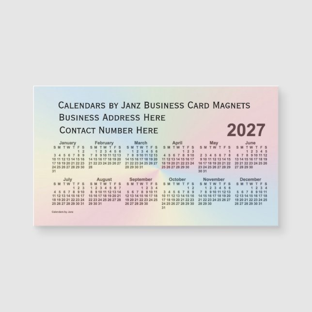 Rainbow Cloud Calendar 2027 von Janz Magnet (Vorderseite)