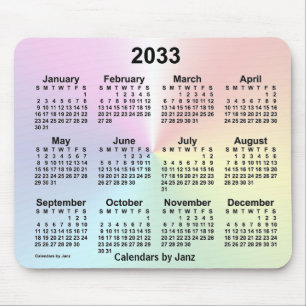 Rainbow Cloud Calendar 2033 von Janz Mousepad