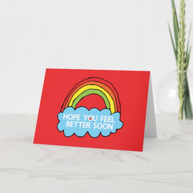 Rainbow Cloud Clip Art Senden Sie gut Wünsche Dankeskarte (Vorderseite)