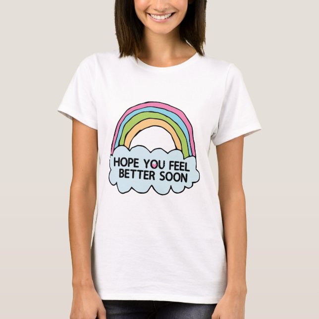 Rainbow Cloud Clip Art Senden Sie gut Wünsche T-Shirt (Vorderseite)