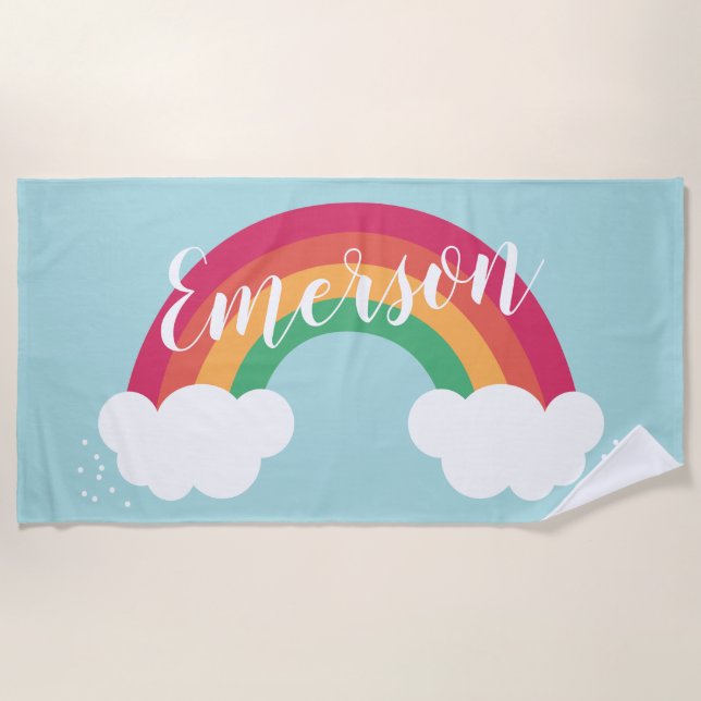 Rainbow Cloud Niedlich Moderne Kinder Strandtuch (Vorderseite)