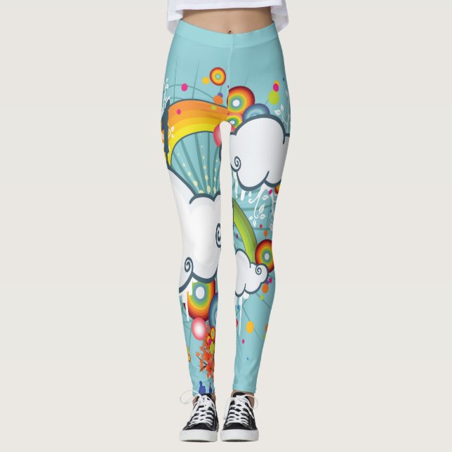 Rainbow Cloud People Leggings (Vorderseite)
