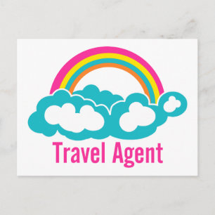 Rainbow Cloud Travel Agent Postkarte