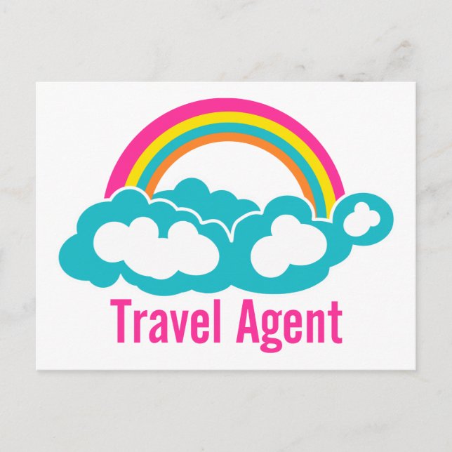 Rainbow Cloud Travel Agent Postkarte (Vorderseite)