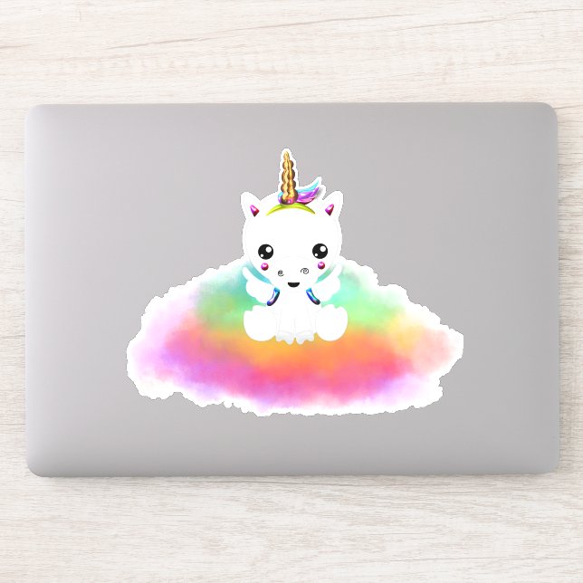 Rainbow Cloud Unicorn Aufkleber (Computer)