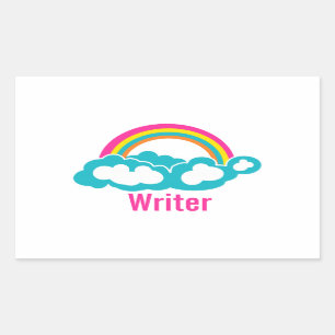 Rainbow Cloud Writer Rechteckiger Aufkleber