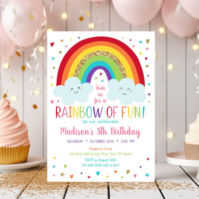 Rainbow Clouds Geburtstag Einladung (Von Creator hochgeladen)