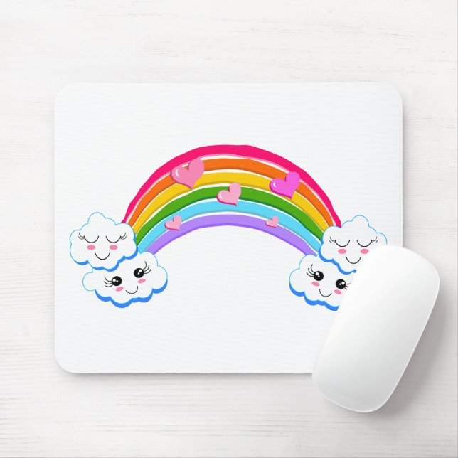 Rainbow Clouds Mouse Pad Mousepad (Mit Mouse)