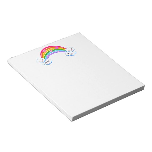 Rainbow Clouds Notepad Notizblock (angewinkelt)