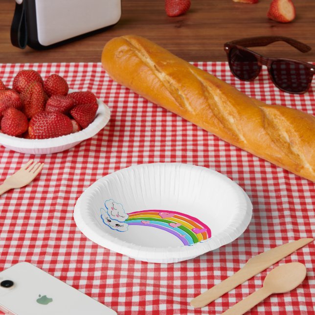 Rainbow Clouds Paper Bowls Pappteller (Picknick)