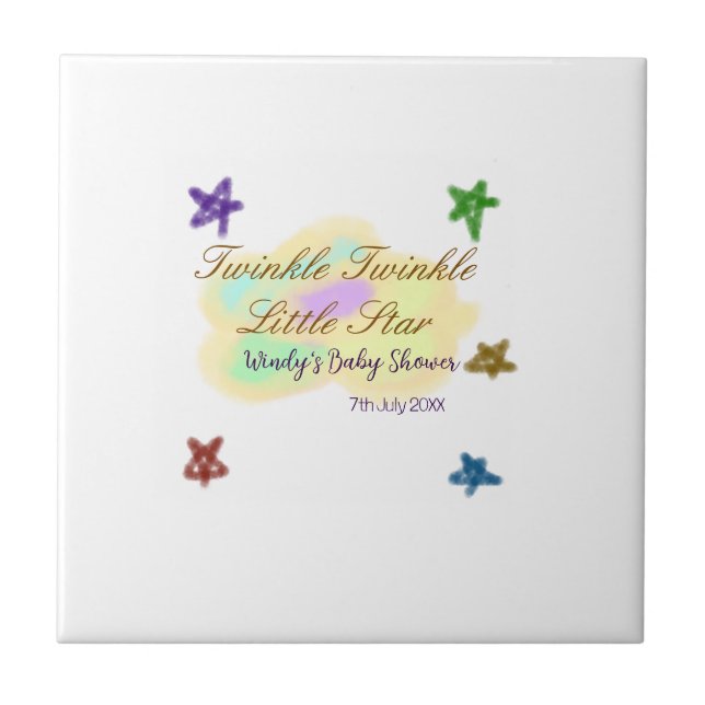 Rainbow clouds twinkle Twinkle Little Star baby Fliese (Vorderseite)