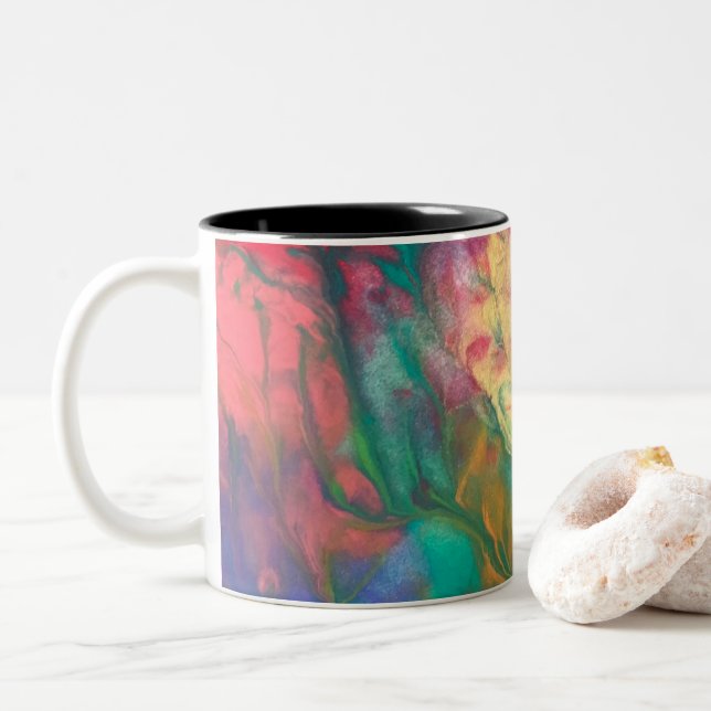 Rainbow Coffee Tasse Boho Colorful Tee Getränke Cu (Mit Donut)