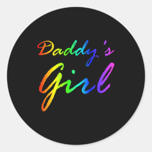 Rainbow Color Daddy's Girl Runder Aufkleber