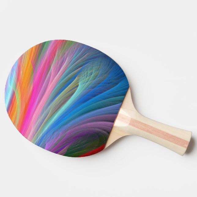 Rainbow Color Feathers Tischtennis Schläger (Seitenansicht)