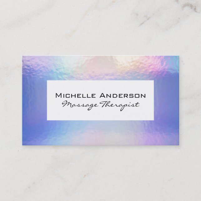 Rainbow Color Foil | White Frame Business Card Visitenkarte (Vorderseite)