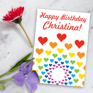 Rainbow color heart - Happy Birthday Individuelle  Karte
