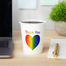 Rainbow Color Heart Pappbecher