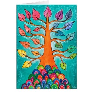 Rainbow Color Hue Tree Grußkarte
