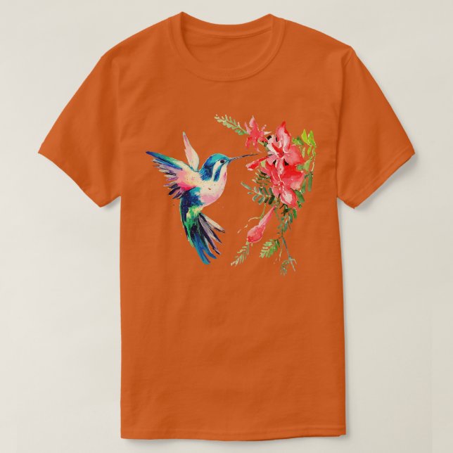 Rainbow Color Hummingbird Funny Bird Lover Geschen T-Shirt (Design vorne)
